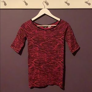 Pink Zebra 3/4 Sleeve Top